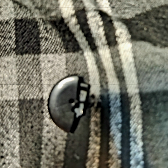 JOU JOU black white plaid 6 button closure pea coat jacket - Picture 8 of 14